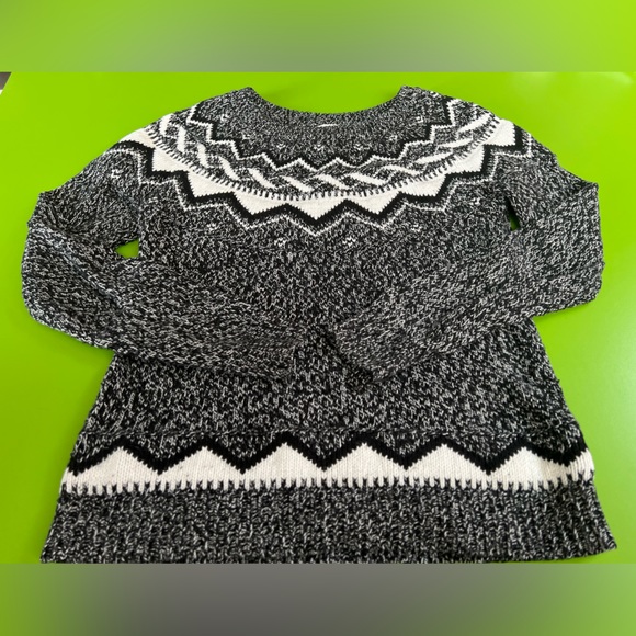 S OLD NAVY Nordic Scandinavian pattern Heather yarn Knit Sweater cotton blend - Picture 4 of 7